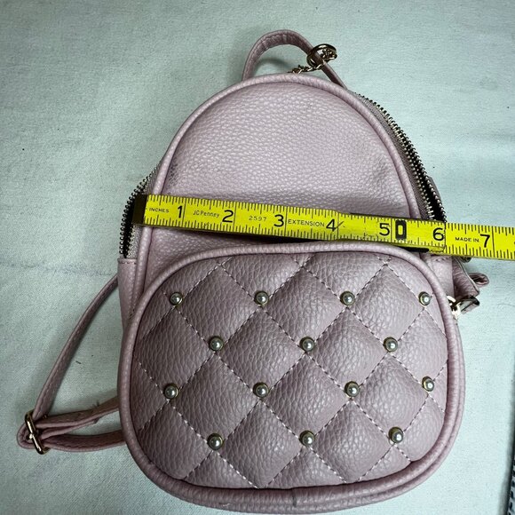 Pink Quilted Mini Backpack With Tassel Accents & Adjustable Strap By Claires - Picture 14 of 16